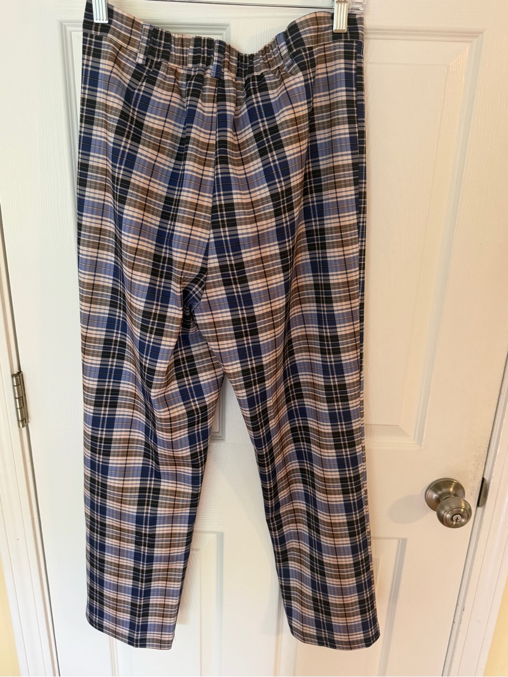 Allegra K Men's Plaid Pants in Blue and Brown
